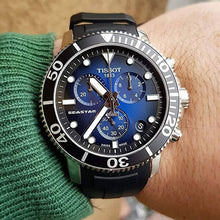Load image into Gallery viewer, Tissot Seastar 1000 Chronograph Blue Dial Black Rubber Strap Watch For Men - T120.417.17.041.00