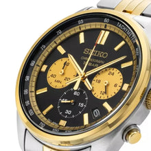 Load image into Gallery viewer, Seiko Sport Chronograph Black Dial Two Tone Steel Strap Watch for Men - SSB430P1
