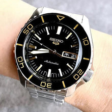 Load image into Gallery viewer, Seiko 5 Sport Automatic SKX Series Black Dial Silver Steel Strap Watch for Men - SRPK99K1