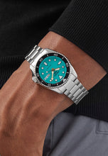 Load image into Gallery viewer, Seiko 5 Sports SKX Midi Automatic Teal Dial Silver Steel Strap Watch For Men - SRPK33K1