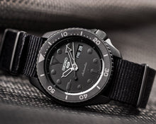Load image into Gallery viewer, Seiko 5 Sports Automatic Black Dial Black NATO Strap Watch For Men - SRPD79K1