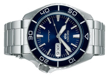 Load image into Gallery viewer, Seiko 5 Sports Automatic Blue Dial Silver Steel Strap Watch for Men - SRPK97K1