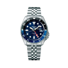 Load image into Gallery viewer, Seiko 5 Sports GMT SKX Automatic Blueberry Dial Silver Steel Strap Watch For Men - SSK003K1
