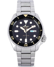 Load image into Gallery viewer, Seiko 5 Sports Automatic Black Dial Silver Steel Strap Watch For Men - SRPD57K1