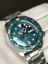 Load image into Gallery viewer, Seiko 5 Sports Automatic Green Dial Silver Steel Strap Watch For Men - SRPD61K1