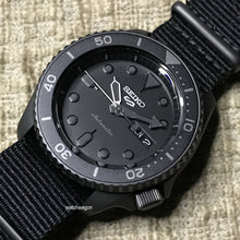 Load image into Gallery viewer, Seiko 5 Sports Automatic Black Dial Black NATO Strap Watch For Men - SRPD79K1