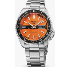 Load image into Gallery viewer, Seiko 5 Sports Double Hurricane Retro Orange Dial Silver Steel Strap Watch For Men - SRPK11K1