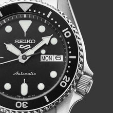 Load image into Gallery viewer, Seiko 5 Sports SKX Automatic Black Dial Silver Steel Strap Watch For Men - SRPK29K1