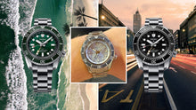 Load image into Gallery viewer, Seiko Prospex GMT Divers Automatic Marine Green Dial Silver Steel Strap Watch For Men - SPB381J1