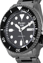 Load image into Gallery viewer, Seiko 5 Sports Automatic Black Dial Black Steel Strap Watch For Men - SRPD65K1