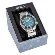 Load image into Gallery viewer, Seiko 5 Sports SKX Skeleton Green Dial Silver Steel Strap Watch For Men - SRPJ45K1