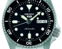 Load image into Gallery viewer, Seiko 5 Sports SKX Automatic Black Dial Silver Steel Strap Watch For Men - SRPK29K1