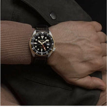 Load image into Gallery viewer, Seiko 5 Sports SKX GMT Automatic Mocha Black Dial Brown Leather Strap Watch For Men - SSK036K1