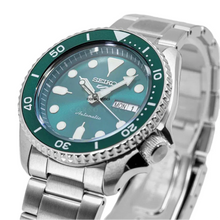 Load image into Gallery viewer, Seiko 5 Sports Automatic Green Dial Silver Steel Strap Watch For Men - SRPD61K1