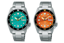 Load image into Gallery viewer, Seiko 5 Sports Automatic Orange Dial Silver Steel Strap Watch For Men - SRPD59K1