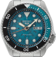 Load image into Gallery viewer, Seiko 5 Sports SKX Skeleton Green Dial Silver Steel Strap Watch For Men - SRPJ45K1