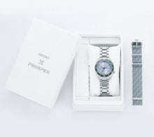 Load image into Gallery viewer, Seiko Prospex Limited Edition Automatic GMT Glacier Blue Dial Silver Steel Strap Watch For Men - SPB385J1