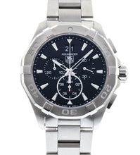 Load image into Gallery viewer, Tag Heuer Aquaracer Chronograph Black Dial Silver Steel Strap Watch for Men - CAY1110.BA0927