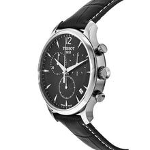 Load image into Gallery viewer, Tissot Tradition Chronograph Black Dial Black Leather Strap Watch For Men - T0636171605700