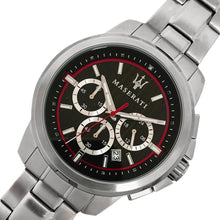 Load image into Gallery viewer, Maserati Successo Chronograph Black Dial Silver Steel Strap Watch For Men - R8873621009