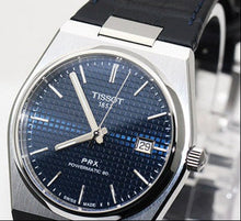 Load image into Gallery viewer, Tissot PRX Powermatic 80 Blue Dial Blue Leather Strap Watch for Men - T137.407.16.041.00