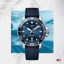 Load image into Gallery viewer, Tissot Seastar 1000 Powermatic 80 Silicium Blue Dial Blue Nylon Strap Watch For Men - T120.407.17.041.01