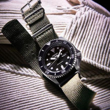 Load image into Gallery viewer, Seiko 5 Sport Automatic Black Dial Green Nylon Strap Watch For Men - SRPD65K4