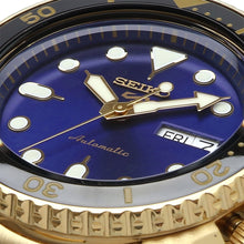 Load image into Gallery viewer, Seiko 5 Sports US Special Edition Automatic Blue Dial Gold Steel Strap Watch For Men - SRPK20