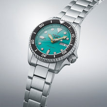 Load image into Gallery viewer, Seiko 5 Sports SKX Midi Automatic Teal Dial Silver Steel Strap Watch For Men - SRPK33K1