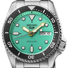 Load image into Gallery viewer, Seiko 5 Sports SKX Midi Automatic Teal Dial Silver Steel Strap Watch For Men - SRPK33K1