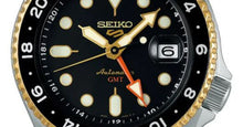 Load image into Gallery viewer, Seiko 5 Sports SKX GMT Automatic Mocha Black Dial Brown Leather Strap Watch For Men - SSK036K1