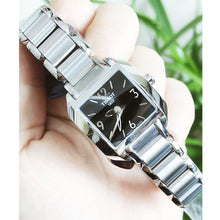 Load image into Gallery viewer, Tissot T Wave Black Dial Silver Steel Strap Watch for Women - T02.1.285.52