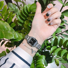 Load image into Gallery viewer, Tissot T Wave Black Dial Silver Steel Strap Watch for Women - T02.1.285.52