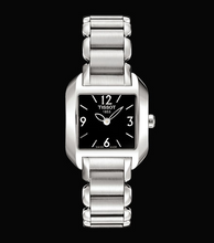 Load image into Gallery viewer, Tissot T Wave Black Dial Silver Steel Strap Watch for Women - T02.1.285.52