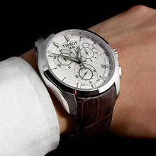 Load image into Gallery viewer, Tissot Couturier Chronograph White Dial Brown Leather Strap Watch For Men - T035.617.16.031.00