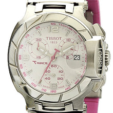 Load image into Gallery viewer, Tissot T Race Chronograph White Dial Pink Rubber Strap Watch for Women - T048.217.17.017.01