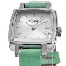Load image into Gallery viewer, Tissot T Lady Lovely Square Silver Dial Light Green Leather Strap Watch for Women - T058.109.16.031.01
