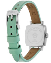 Load image into Gallery viewer, Tissot T Lady Lovely Square Silver Dial Light Green Leather Strap Watch for Women - T058.109.16.031.01