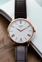 Load image into Gallery viewer, Tissot Tradition 5.5 White Dial Brown Leather Strap Watch for Men - T063.409.36.018.00