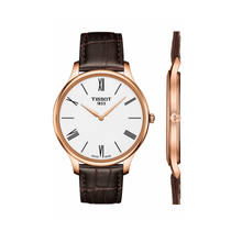 Load image into Gallery viewer, Tissot Tradition 5.5 White Dial Brown Leather Strap Watch for Men - T063.409.36.018.00