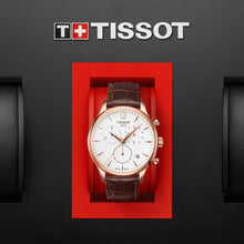 Load image into Gallery viewer, Tissot T Classic Tradition Chronograph White Dial Brown Leather Strap Watch For Men - T063.617.36.037.00