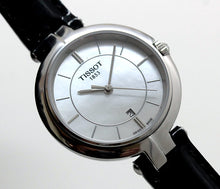 Load image into Gallery viewer, Tissot T Lady Flamingo Mother of Pearl White Dial Black Leather Strap Watch for Women - T094.210.16.111.00