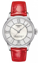 Load image into Gallery viewer, Tissot Chemin Des Tourelles Powermatic 80 Mother of Pearl White Dial Red Leather Strap Watch For Women - T099.207.16.118.00