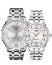 Load image into Gallery viewer, Tissot Chemin Des Tourelles Powermatic 80 Rubies Mother of Pearl Dial Silver Steel Strap Watch For Women - T099.207.11.113.00