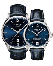 Load image into Gallery viewer, Tissot Chemin Des Tourelles Powermatic 80 Blue Dial Blue Leather Strap Watch for Men - T099.407.16.047.00