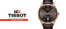 Load image into Gallery viewer, Tissot T Classic Chemin Des Tourelles Powermatic 80 Brown Dial Brown Leather Strap Watch for Men - T099.407.36.447.00