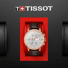Load image into Gallery viewer, Tissot Des Tourelles Chronograph Silver Dial Brown Leather Strap Watch For Men - T099.427.36.038.00