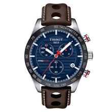Load image into Gallery viewer, Tissot PRS 516 Chronograph Blue Dial Brown Leather Strap Watch For Men - T100.417.16.041.00