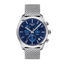 Load image into Gallery viewer, Tissot PR 100 Chronograph Blue Dial Silver Mesh Bracelet Watch for Men - T101.417.11.041.00