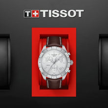 Load image into Gallery viewer, Tissot PR 100 Sport Quartz Chronograph Silver Dial Brown Leather Strap Watch For Men - T101.617.16.031.00